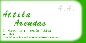 attila arendas business card